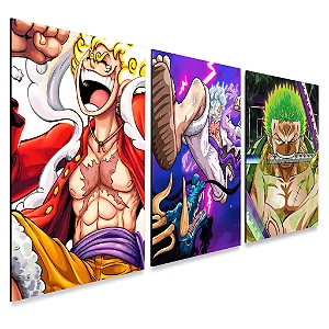 Kit 3 Quadros decorativos One Piece