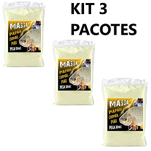 3-MASSINHA PARA PESCAR CURIMBA PIAU PIAPARA CURIMBATÁ PEIXES DE ESCAMAS TILAPIA