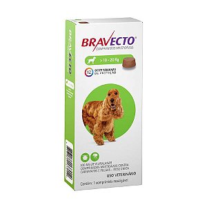 Bravecto 500 mg (10Kg a 20Kg) contra pulgas e carrapatos