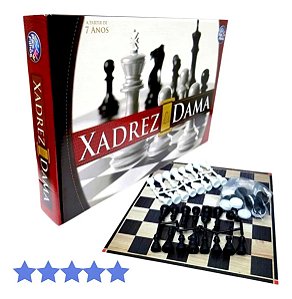 Kit Jogos de tabuleiro Xadrez e Damas Aquarela - Shop Macrozao