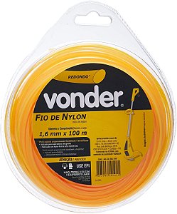 Fio De Nylon 1,6mm X 100m Redondo Vonder