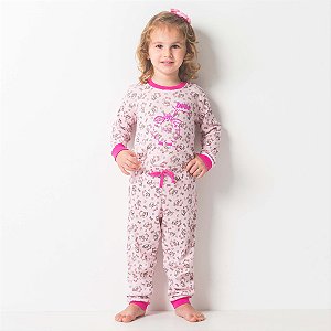 Pijama Infantil Feminino Happy Nap Inverno Canelado Ovelha Rosa