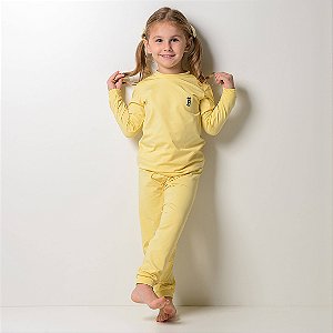 Pijama Térmico Unissex Happy Nap Segunda Pele Amarelo