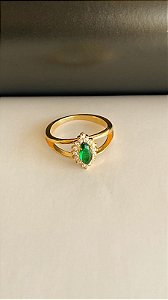 Anel Microcravejado Esmeralda