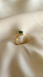 Anel Solitário Esmeralda