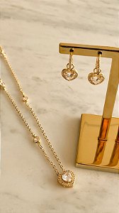 Conjunto de Coração Cravejado