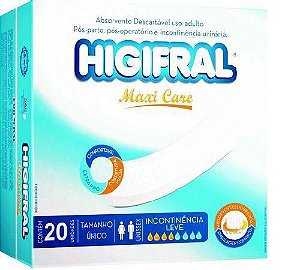 Absorvente Geriátrico Higifral Maxi Care C/20 Unidades
