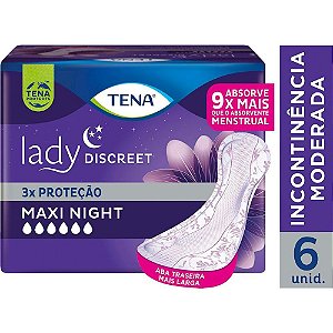 Absorvente Para Incontinência Urinária Tena Lady Discreet Maxi Night C/06 Unidades