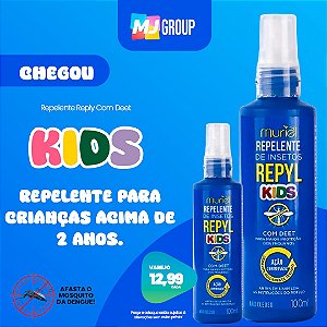Repelente de Insetos Repyl Kids Spray contém DEET 100ml