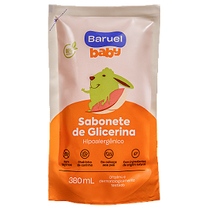 Sabonete Infantil Líquido Glicerina Refil 380ml Baruel Baby