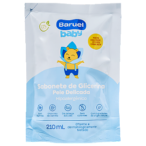 Sabonete Infantil Líquido Pele Delicada Refil 210ml Baruel Baby