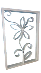 Quadro Flor Vazado Branco