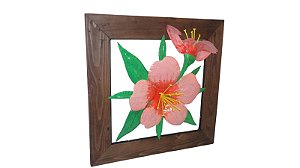 QUADRO FLOR DE CEREJEIRA DE CHAPA