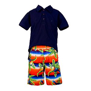 CONJUNTO BEBÊ ESTAMPA PÁSSAROS TROPICAIS