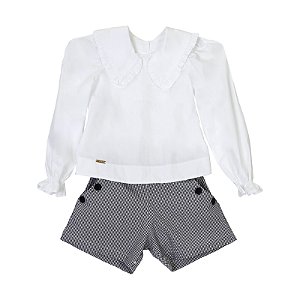 CONJUNTO BRANCO E XADREZINHO