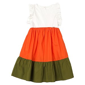 VESTIDO ESTAMPA LISO LARANJA