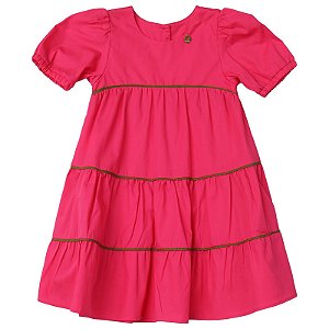 VESTIDO ESTSMPA LISO ROSA