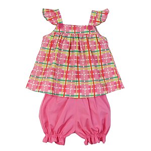 CONJUNTO ESTAMPA XADREZ FLOR POR ONDE FOR