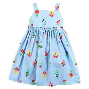 VESTIDO ESTAMPA FLORZINHAS LÁPIS DE COR