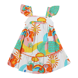 VESTIDO ESTAMPA VIVA O VERDE/BRANCO