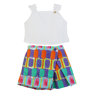 CONJUNTO ESTAMPA PINCELADA MULTICORES