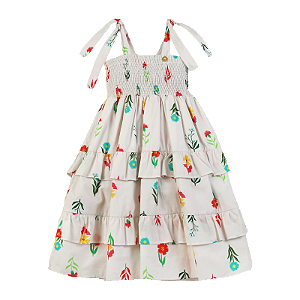 VESTIDO ESTAMPA FLORZINHAS LÁPIS DE COR OFF