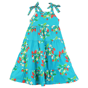 VESTIDO ESTAMPA MORANGO AZUL