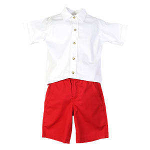 CONJUNTO BRANCO E VERMELHO