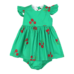VESTIDO ESTAMPA LICHIA FUNDO VERDE