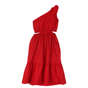 VESTIDO VERMELHO LISO