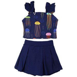 CONJUNTO ESTAMPA ÁGUA VIVA