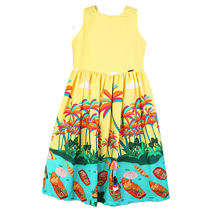 VESTIDO ESTAMPA BARRADO FLUTUANTE