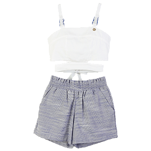 CONJUNTO LISO BRANCO E AZUL
