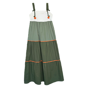 VESTIDO OFF E VERDE