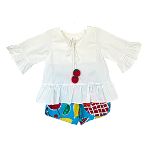 CONJUNTO ESTAMPA LEGUMES NUTRITIVOS AZUL