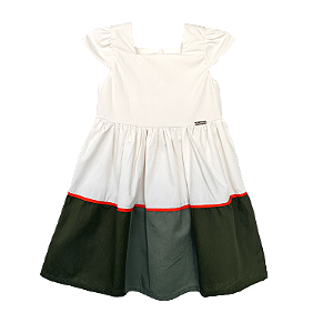 VESTIDO OFF, VERDE E LARANJA