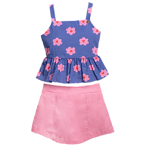 CONJUNTO ESTAMPA FLOR CORAÇÃO GIZ DE CERA