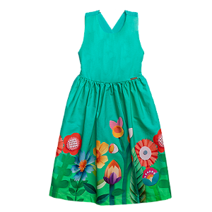 VESTIDO BARRADO JARDIM DE PAPEL