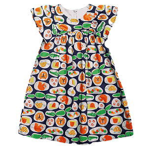 VESTIDO ESTAMPA PEDRINHAS MARINHO