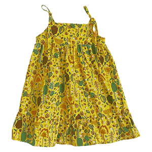 VESTIDO ESTAMPA SEMEAR FUNDO AMARELO