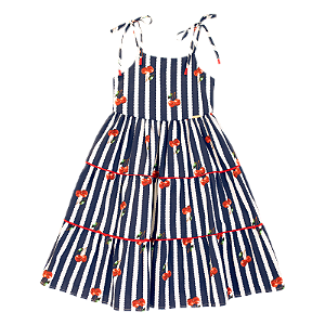 VESTIDO CEREJINHA AZUL MARINHO LISTRADA