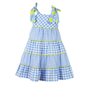 VESTIDO ESTAMPA OURIÇO E XADREZ AZUL