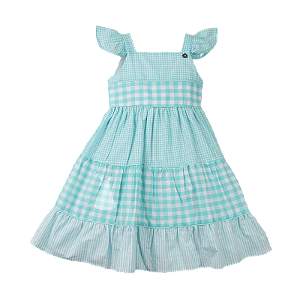 VESTIDO XADREZ VERDE AGUA