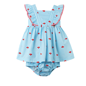 VESTIDO ESTAMPA SUBMARINO FUNDO AZUL