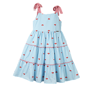 VESTIDO ESTAMPA SUBMARINO FUNDO AZUL