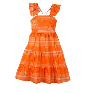 VESTIDO ESTAMPA SUNSET FUNDO LARANJA