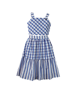 CONJUNTO ESTAMPA XADREZ AZUL