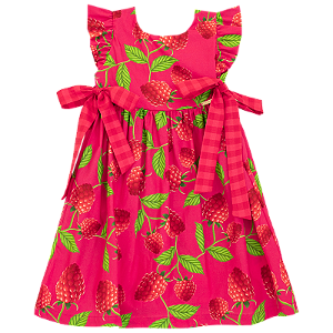 VESTIDO SABOR FRAMBOESA FUNDO ROSA