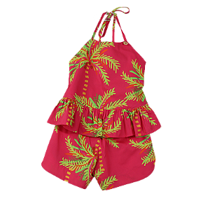 CONJUNTO ESTAMPA COQUEIRO ALEGRIA FUNDO PINK