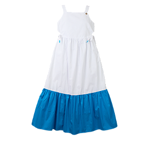 VESTIDO GALLES BRANCO E AZUL